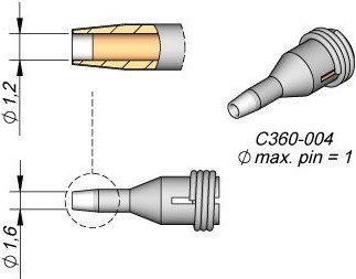 JBC - Mikro-Lötkolbenspitze Mikro-Lötkolbenspitze 1,2mm
