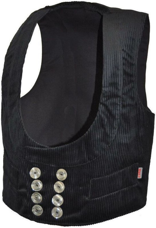 Eiko Cord Zunftweste schwarz mit Schlagkragen 52