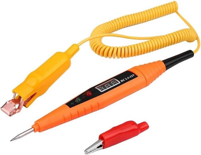 BEBUSINGOTO Elektrischer Teststift, Autodiagnosewerkzeug, 2,5–32 V, digitaler Bleistift, Digitalmultimeter, Widerstand m...