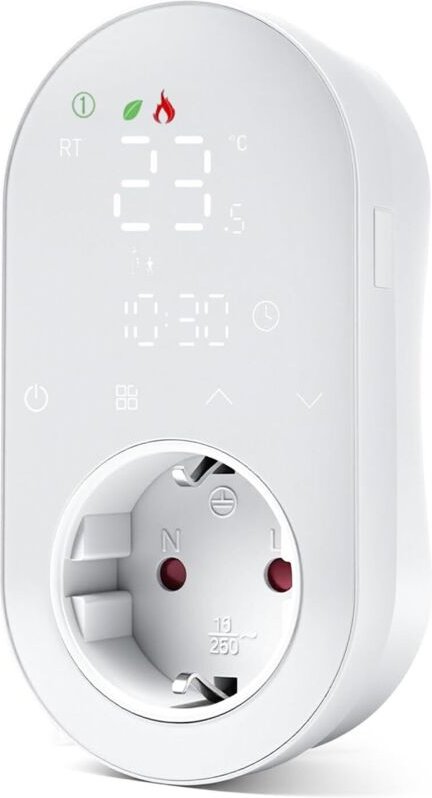 WLAN Thermostat Steckdose, 220V 16A Programmierbarer Temperaturregler mit Heizung- und Kühlmodus, LED Digitaler Steckdos...
