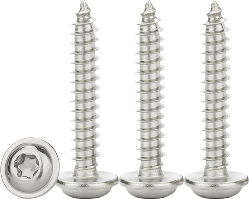 Selbstbohrende Blechschrauben M4x20 mm, 50 Stück, Torx-Selbstbohrschrauben mit Unterlegscheiben, Edelstahl A2 V2A, hochf...