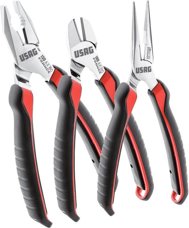 U01500201 Sortiment mit 3 Universalzangen, Spitzzangen und Zangen - Usag