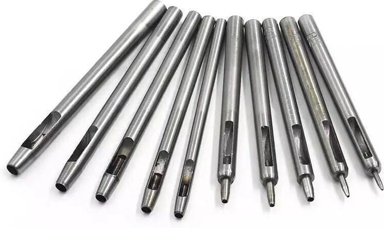 Leder-Ausstecher, Hohlleder-Stanzer, Rundstahl-Hohlstanzer-Set, Leder-Hohlloch-Stanzwerkzeuge - Ahlsen