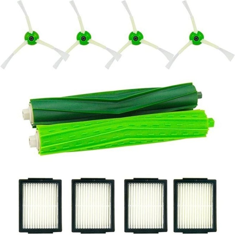 Ersatz-HEPA-Filter für die Hauptbürste und die Seitenbürste, kompatibel mit Zubehör für iRobto Saugroboter.