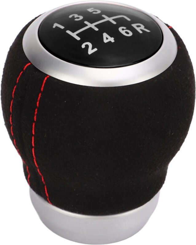 FOREHILL 6-Gang-Schaltknauf, silberner Ring, ergonomisch und verschleißfest, Ersatz für Subaru Black Top