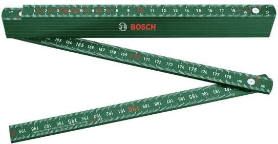 Bosch - Maßstab 2m (Zollstock, glasfaserverstärktes Nylon, metrische Skala, 10 Segmente)