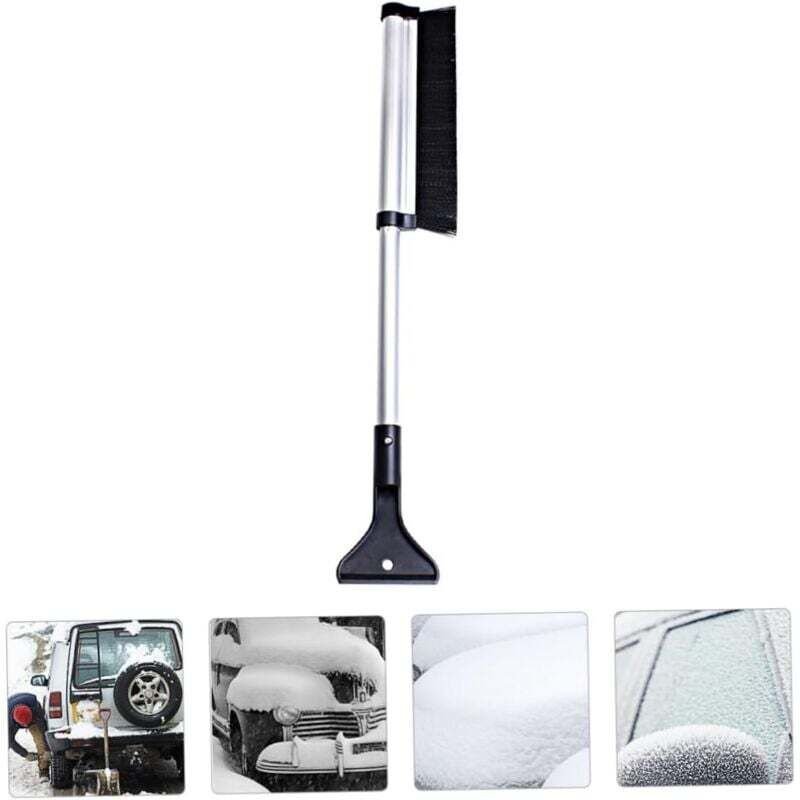 1 Pc Silver Pelle à Neige Brosse à , télescopique Neige de Voiture Glace ,Amovible Balai de déneigement Ice Scraper grat...