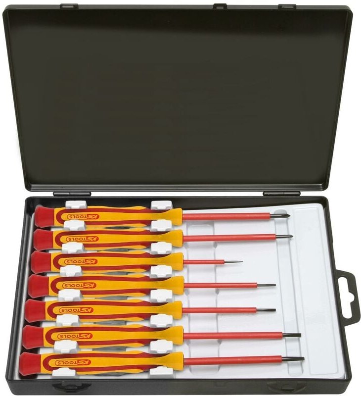 Präzisions-Schraubendreher mit Schutzisolierung für Kreuzschlitzschrauben PH-Satz, 7-tlg