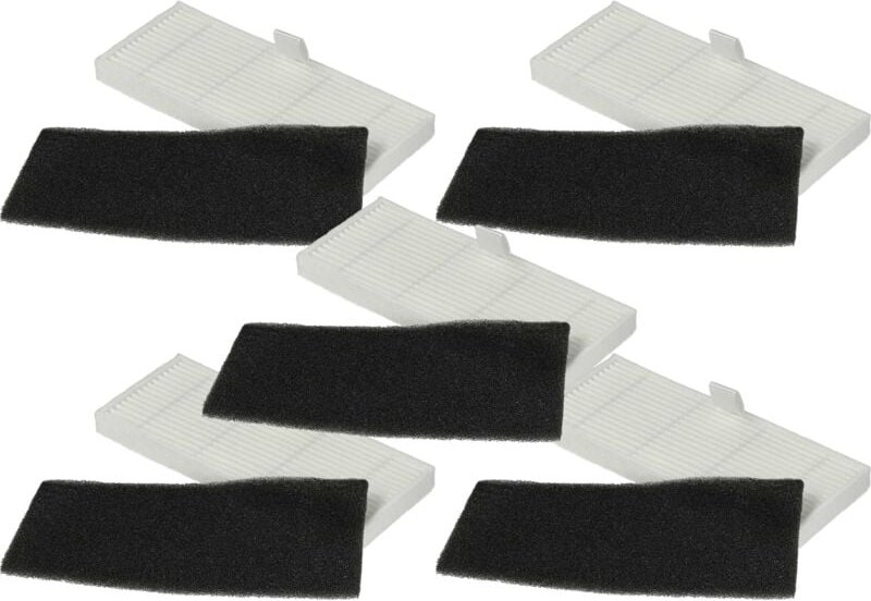 Filter-Set kompatibel mit Proscenic M8 Pro Saugroboter - 10x Ersatz-Filter (Schaum-Filter, Feinstaubfilter) - Vhbw