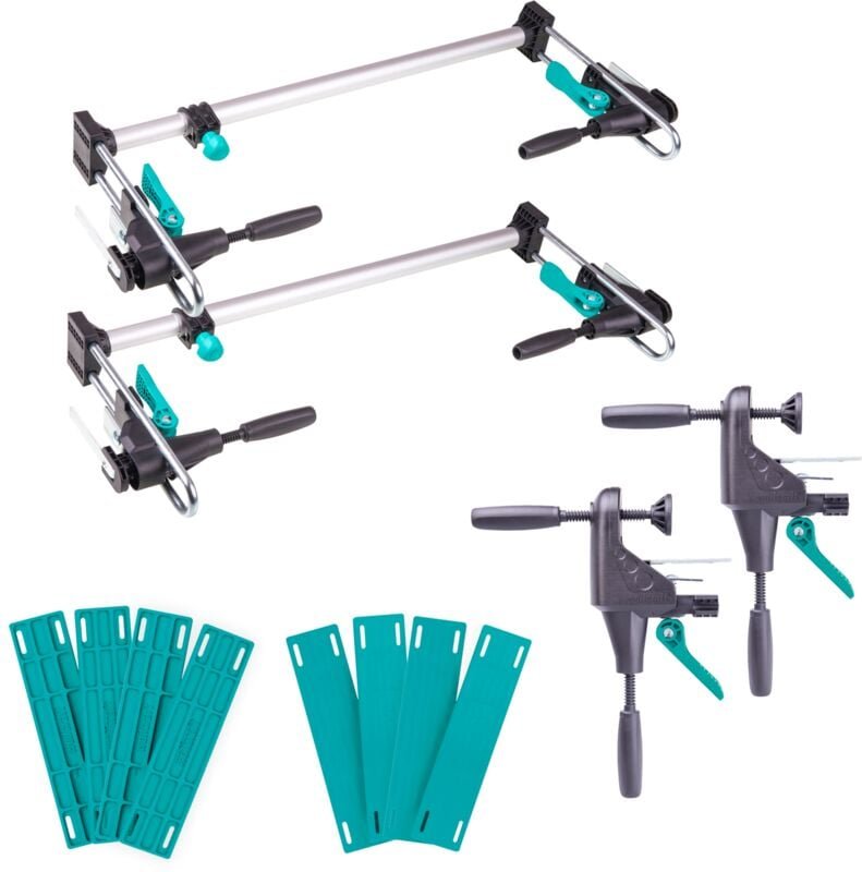 wolfcraft I Türfutter-Montage-Set „PRO“ 12tlg. I 3679015 I Komplettset für die Montage von TürenI Türspreizer I Türfutte...