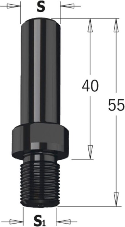 797.127.00 Reduzierstück M12x1 Mit Verschraubung S=12.7x40 L=55 Dx