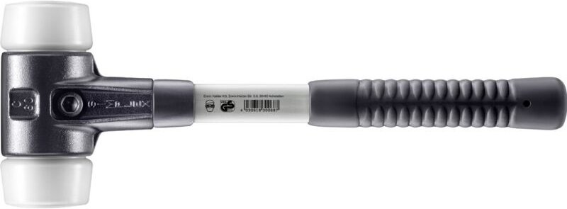 Simplex Schonhammer ø 60 mm Superplastik mit verstärkem Tempergussgehäuse und Fiberglasstiel - Halder