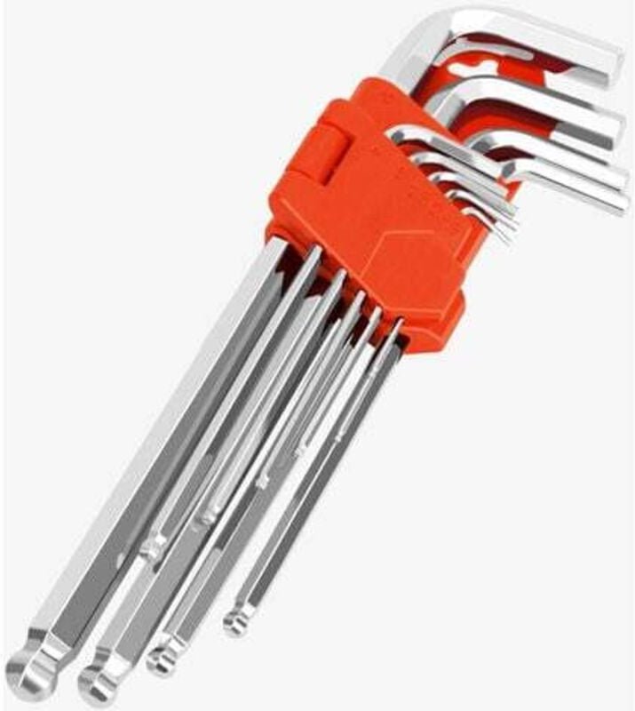 Torx-Schlüsselsatz, 9-teiliger Innensechskantschlüsselsatz, Inbusschlüssel, langer Griff, manipulationssicheres Stern-Dr...