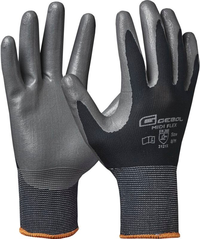 Handschuh Midi Flex Größe: 9 Arbeitshandschuhe Montagehandschuh - Gebol