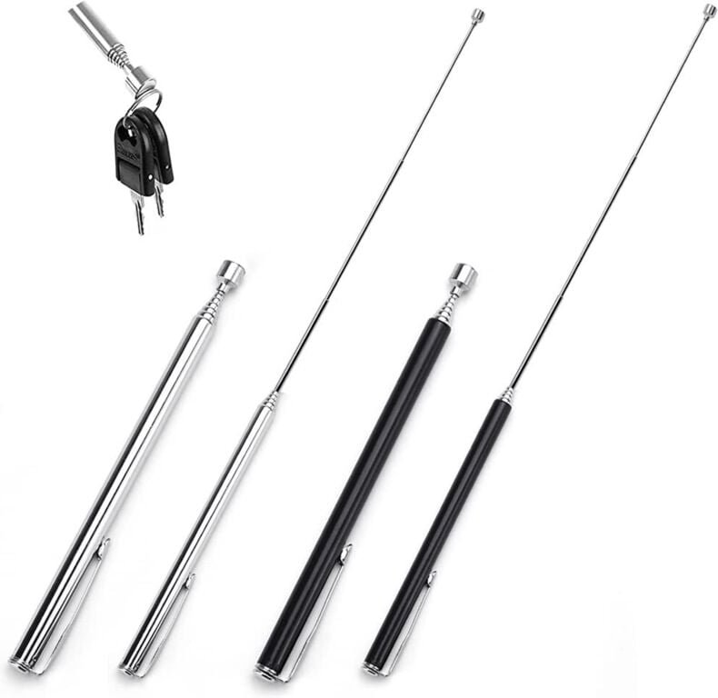 Magnetisches Teleskopwerkzeug aus Edelstahl, 12,5 bis 65 cm, teleskopierbar, leichtgängig, tragbar, für Schraubenschlüss...