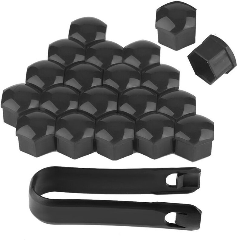 20 Stück 21 mm Auto-Radmuttern, Auto-Nabenschrauben, Diebstahlschutzkappe, Grau