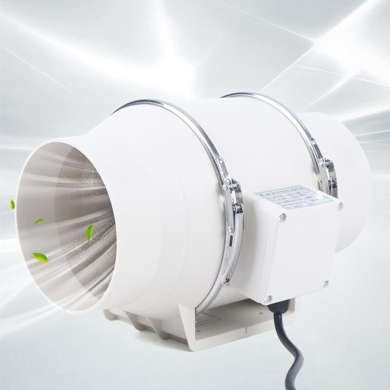 Rohrventilator - Durchmesser: 95 mm - 145 mm - 220 V - Für Büro, Bad, Halle, hydroponische Kammer (HF-100P)