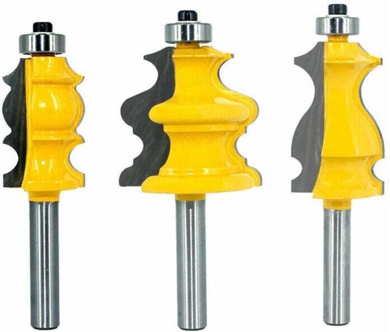 Satz mit 3 8-mm-Formschneidern für Architekturleisten