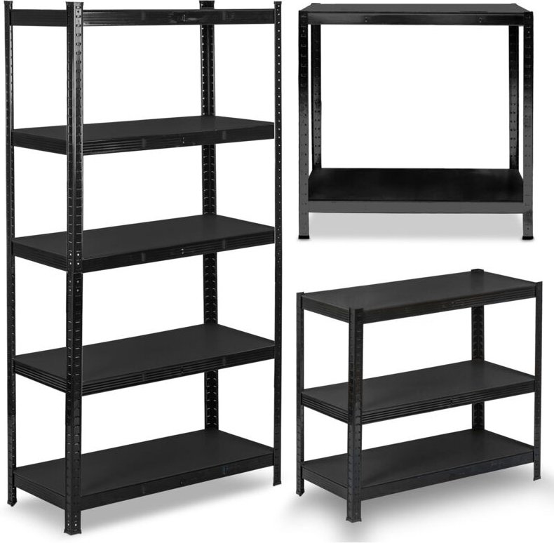 Metall-Lagerregal 180 x 90 x 40 cm Humberg HR-851 schwarz