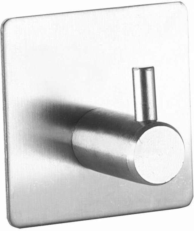 Shining House - 3M-Klebehaken, Badezimmer-Wandhaken, Edelstahl, 4 Stück, Grau, Einheitsgröße