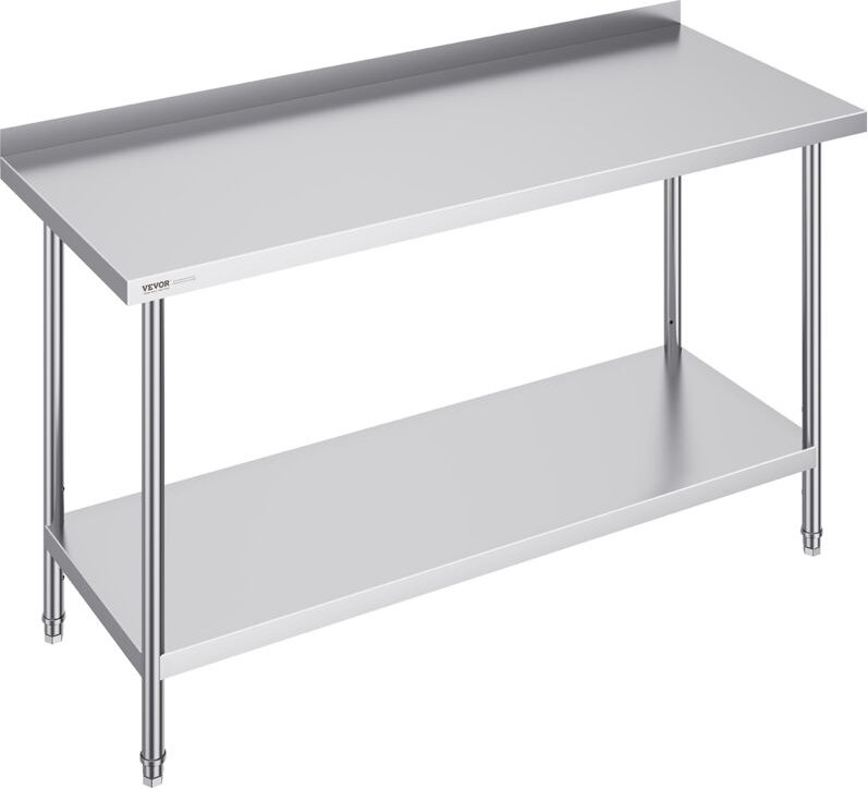 Edelstahl-Arbeitstisch, gewerblicher Arbeitstisch zur Lebensmittelzubereitung, 610 x 1524 x 914 mm robuster Arbeitstisch...