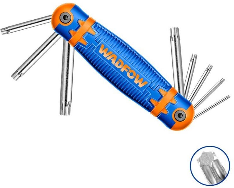 WHK3281 8-teiliger Torx-Sechskantschlüsselsatz in Taschenform, CR-V-Stahl, kompakt und langlebig