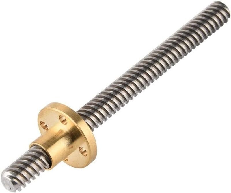 Zubehör für 3D-Drucker, Trapezgewindespindel T8 + Mutter T8, 2 mm Steigung, 8 mm Gewinde, Edelstahl, für Schrittmotor (1...