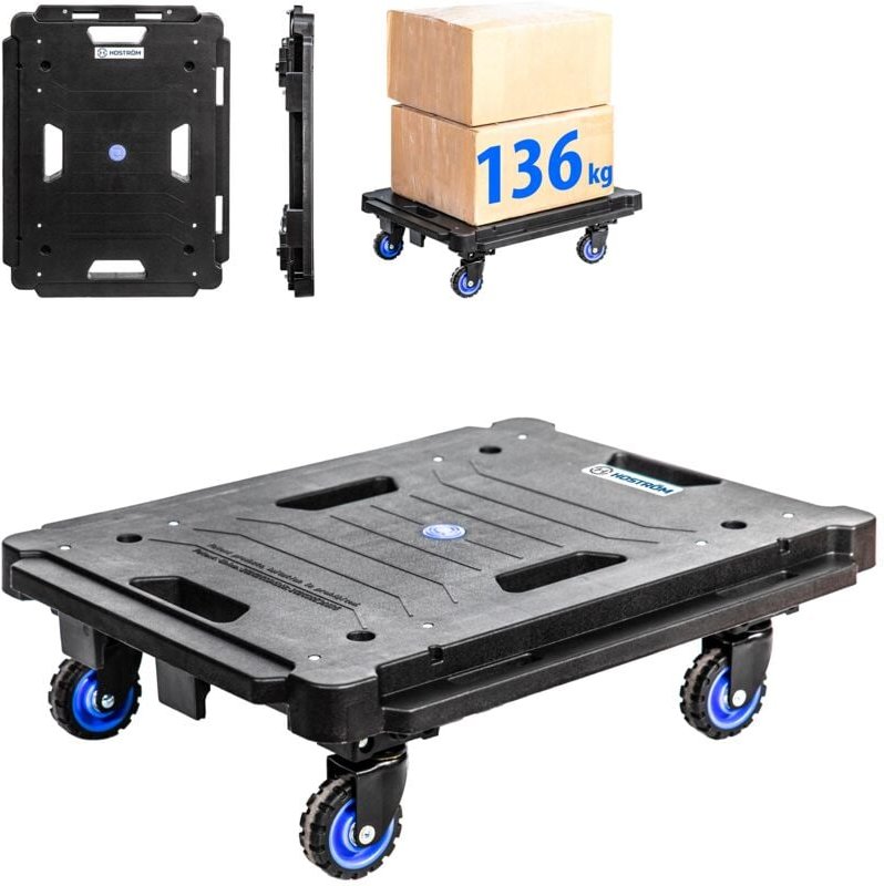 Faltbares Rollbrett, Rollwagen, Umzug, Möbel umstellen, 4 Schwenkräder 360°, Max. Tragkraft 136kg, 5 Jahre Garantie, Hos...