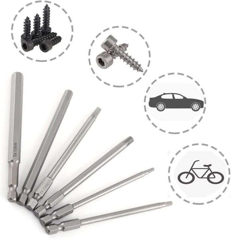 6-teiliges 100-mm-1/4-Zoll-Magnetbit-Set – Professioneller Sechskantschraubendreher