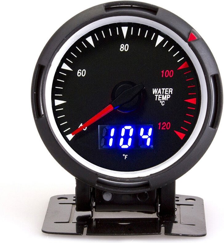2,5-Zoll-Wassertemperaturanzeige 40-120℃ Universelles Kfz-Wassertemperaturmessgerät mit LCD-Anzeige, 12 V DC.