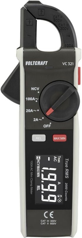Voltcraft - VC-321 Stromzange cat ii 600 v, cat iii 300 v Anzeige (Counts): 2000
