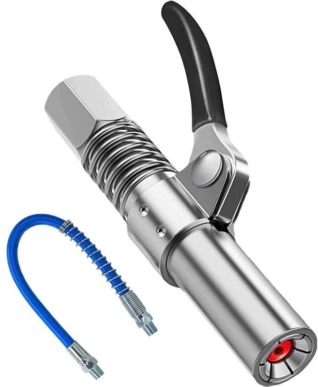 Fettpresse mit G-Kupplung, manuelle Fettpumpe mit Fettpressendüse und 30 cm Schlauch für alle Arten von Fettpressen