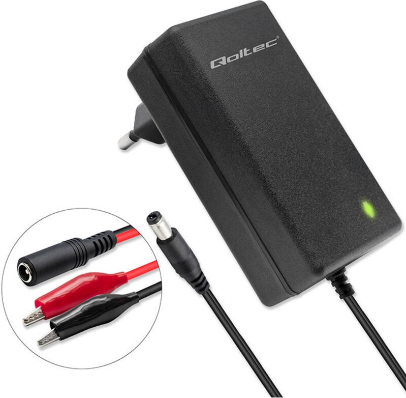 Qoltec Automatisches Batterieladegerät AGM GEL STD 6V 12V 1,5A Gleichrichter mit LED-Anzeige