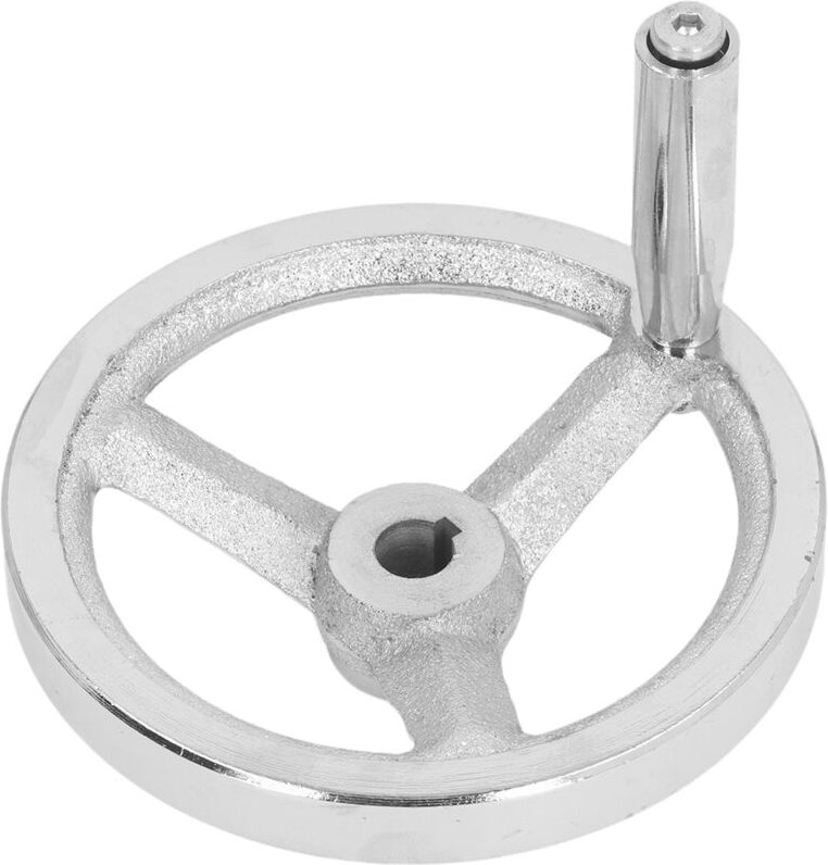 Verchromtes Drehmaschinenhandrad 12 x 125 mm, 3-Speichen-Gusseisenhandrad, Fräsmaschinenhandrad, Werkzeugmaschinenhandra...