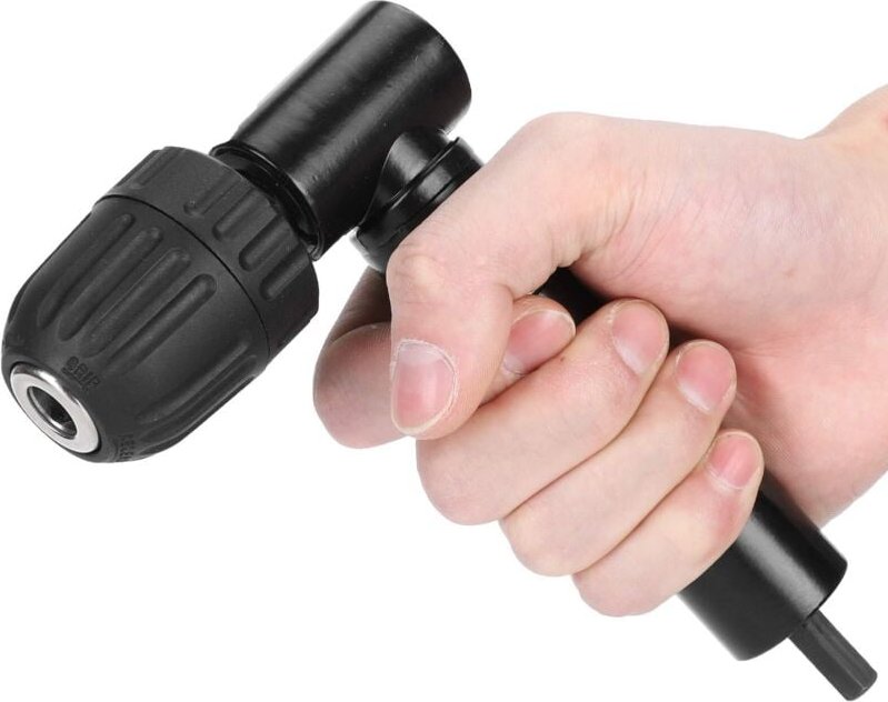 Schwarzer Winkelbohrer-Aufsatzadapter, 90-Grad-Bohrführung, Bohrfutterwerkzeuge, Polierzubehör