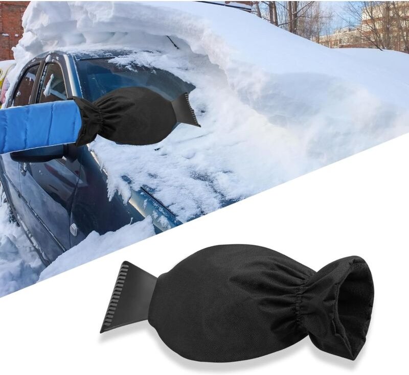 Eiskratzer mit Handschuh, Auto-Windschutzscheibenhandschuh, Schnee und Eis entfernen, Schnee schnell abkratzen und entfe...