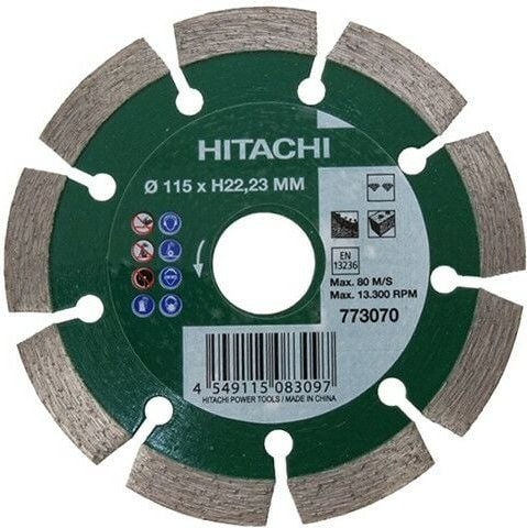 Pro universal segmentierte Diamanttrennscheibe D115 mm Bohrung 22,2 mm – hitachi Hikoki 773070
