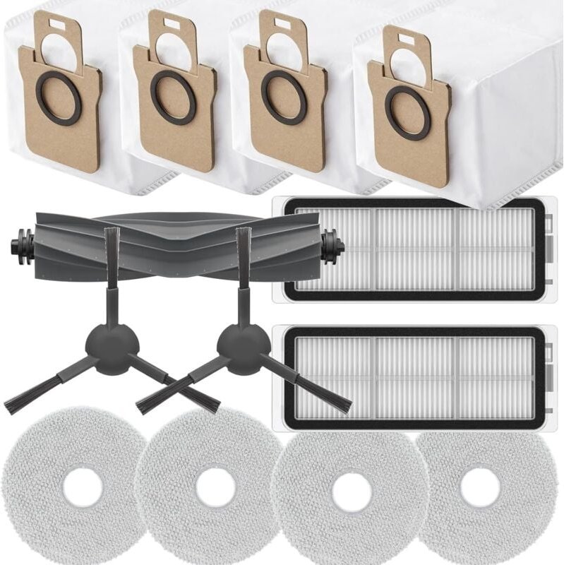 13-teiliges Zubehörset kompatibel mit Dreame L20 Ultra (1 Hauptbürste, 2 Seitenbürsten, 2 Filter, 4 Staubfangbeutel, 4 W...