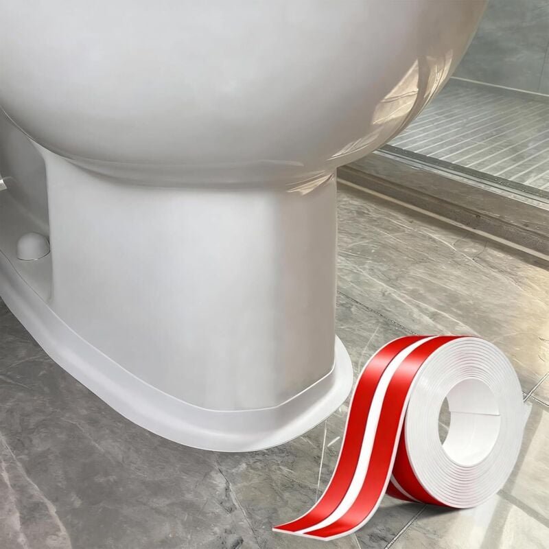 Silikon-Dichtungsband für Badezimmer, selbstklebend, schimmelresistent, weiß – Dichtungsstreifen für Badewanne/WC/Dusche...