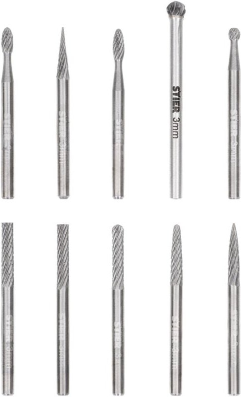 Hm Frässtifte-Set 10-tlg. 3 mm Schaft - Stier