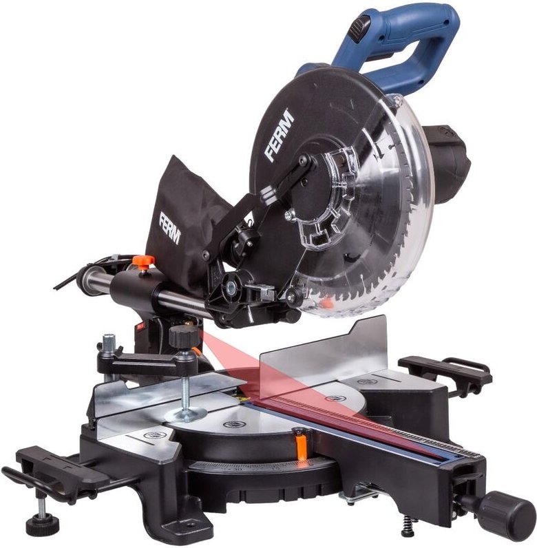 Radialkappsäge – 1900W – Ø254mm – Laserführung – Inkl. 60T TCT-Sägeblatt, Tischverlängerungen, Werkstückklemme und Staub...