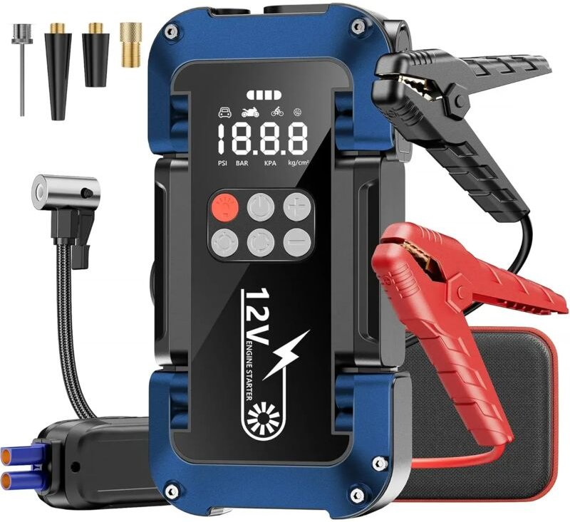 PowerTank Pro – 1200A Starthilfe, 150PSI Kompressor & 18W Powerbank