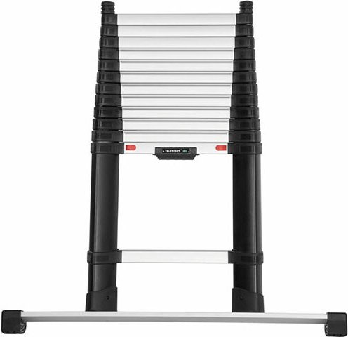 Teleskopleiter 4.10m mit Stabilisatorstange - Stufen 80mm breite - maximale Arbeitshöhe 4.90m - TEL-72241BARR
