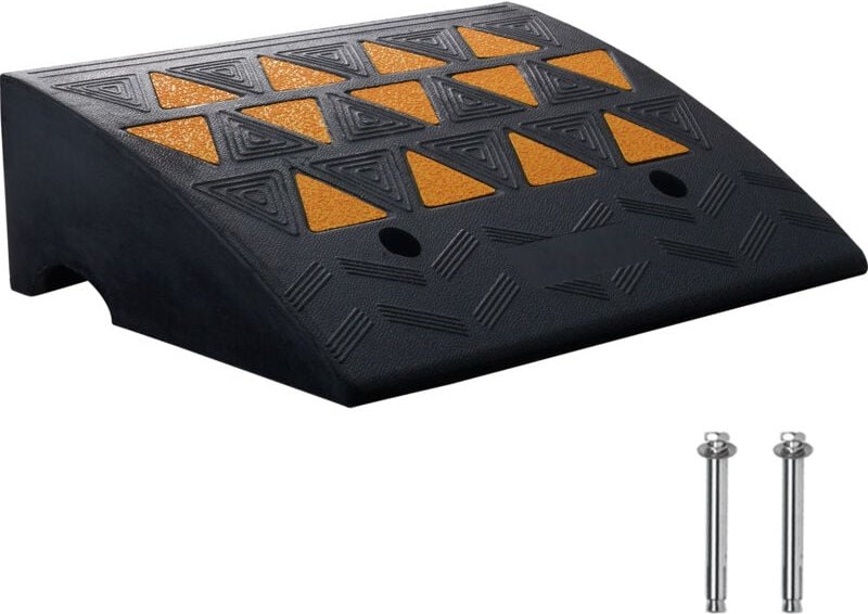 Mophorn Bordsteinrampe aus Gummi, 15,2 cm Steighöhe, 37,6 cm B x 49,9 cm L, Auffahrts- und Gehwegrampe, 15 t Hochleistun...