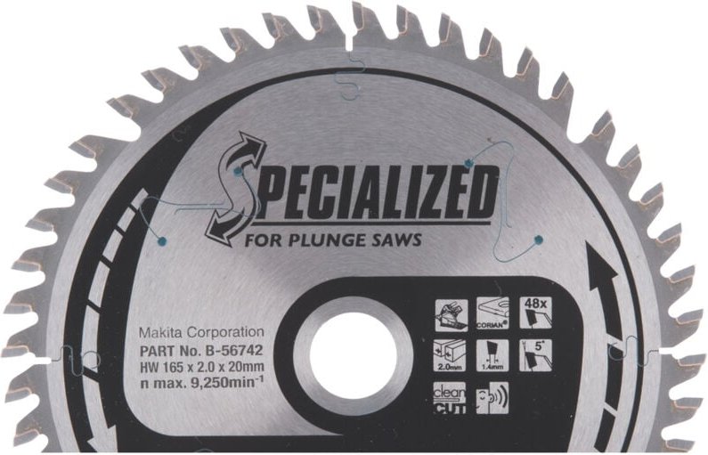 Sägeblatt für Tauchsägen 165 x 20 mm • 48 Zähne - Makita