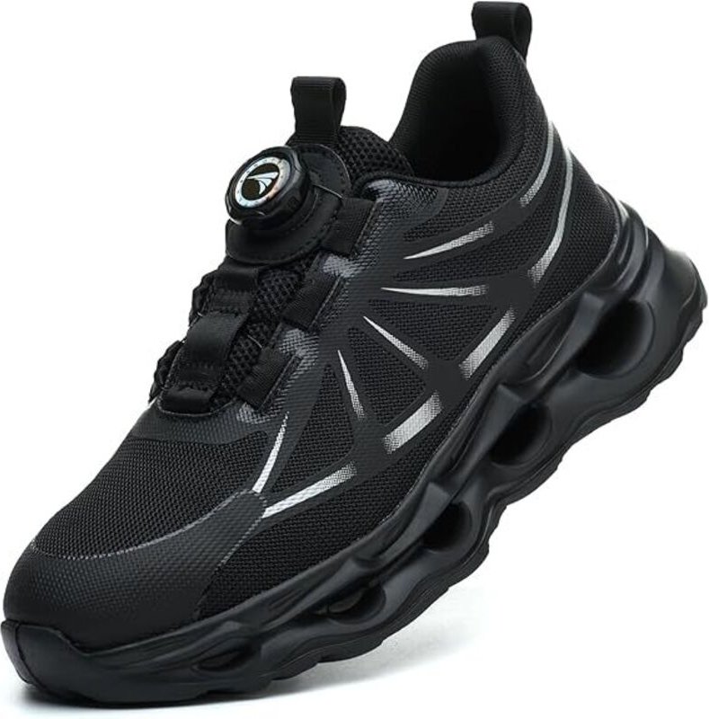 Arbeitsschuhe Herren Damen Sicherheitsschuhe mit Stahlkappe Leichte Stahlkappe Schutzschuhe mit drehbarer Schnalle Schnü...