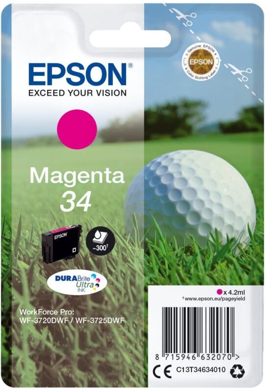 Epson Golf ball Singlepack Magenta 34 DURABrite Ultra Ink