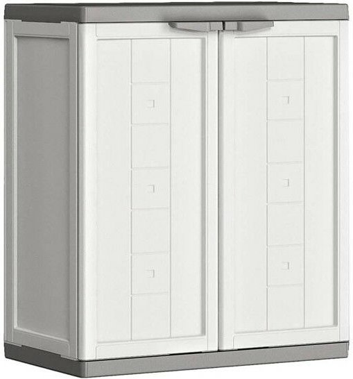 Niedriger Schrank aus Harz JOLLY R16 TNT Weiß und Grau 68x39x h85 cm