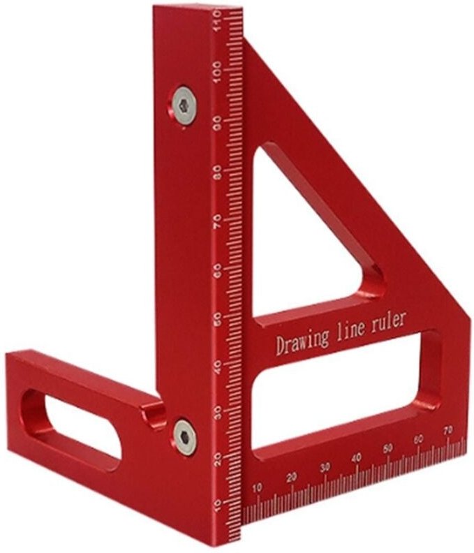 Winkelmesser für die Holzbearbeitung, Winkelmesser Aus Aluminiumlegierung, Gehrungsdreieck, Lineal, Layout-Messwerkzeug ...