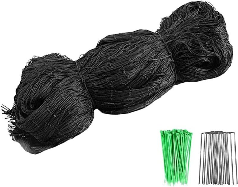 Vogelschutznetz 7.5x15 m Vogelabwehrnetz Teichnetz Baumnetz Schutznetz für Gemüse Obst Teich Gartennetz mit Kabelbindern...